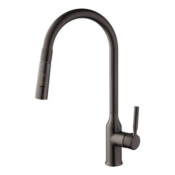 Gm7gun metal keukenkraan met uittrekbare sproeikop