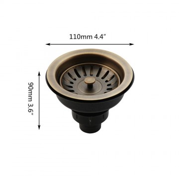 Gootsteenplug bronskleurig afmeting