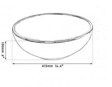Elegante gouden waskom, goudkleurig afwerkt.