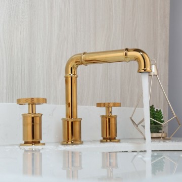 Goudkleurige 3 delige mengkraan