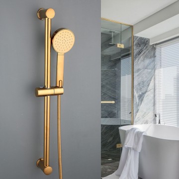 Goudkleurige glijstang met handdouche