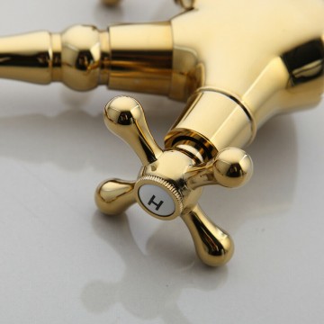 Goudkleurige hendel kraan