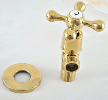 Goudkleurige hoek stop kraan