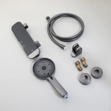 Gun metal badkraan complete set