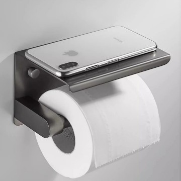 Gun metal dubbele wc rol houder