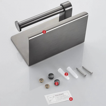 Gun metal dubbele wc rol houder