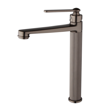 Gun metal hoog model wastafelkraan badkamer