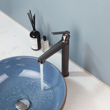 Gun metal hoog model wastafelkraan mengkraan
