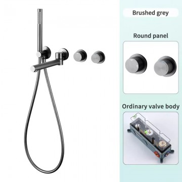 Gun metal inbouw bad kraan