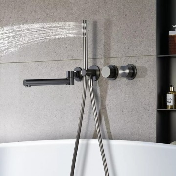 Gun metal inbouw badkraan