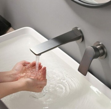Gun metal inbouw wandkraan mengkraan
