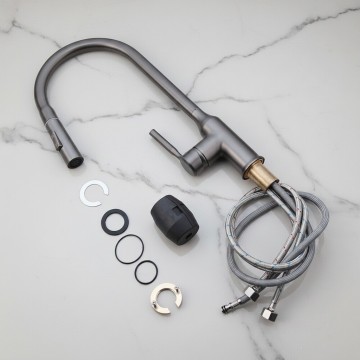 Gun metal keukenkraan uittrekbare sproeikop 2