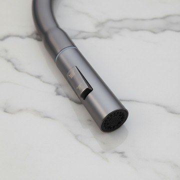 Gun metal keukenkraan uittrekbare sproeikop 5