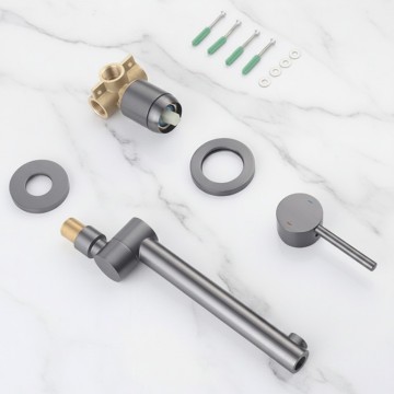 Gun metal muurkraan zwenkbaar 2