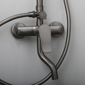 Gun metal opbouw doucheset 16