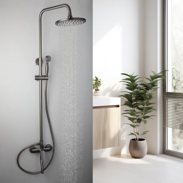 Gun metal opbouw doucheset 4