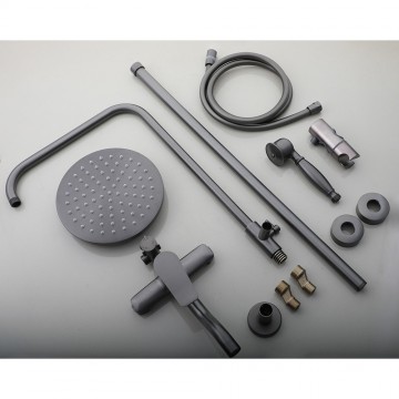 Gun metal opbouw doucheset 6
