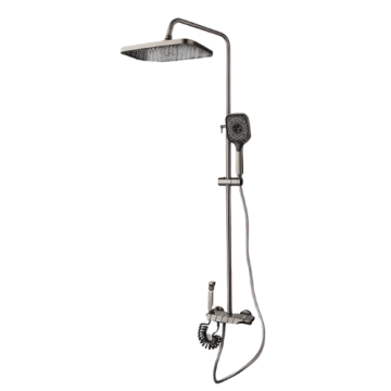 Gun metal opbouw regendouche luxe 4 weg