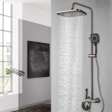 Gun metal opbouw regendouche luxe 4 weg 4