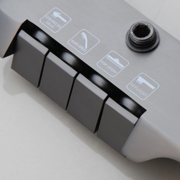 Gun metal opbouw regendouche luxe 4 weg 5