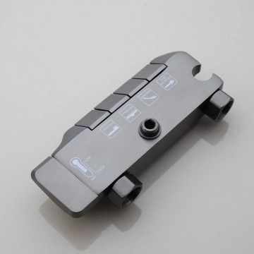 Gun metal opbouw regendouche luxe 4 weg 8