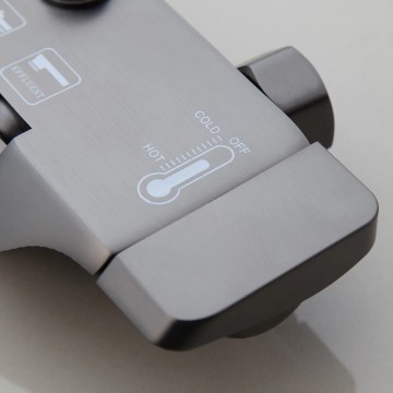 Gun metal opbouw regendouche luxe 4 weg 9