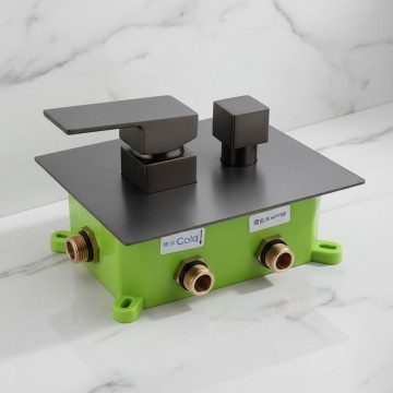 Gun metal stortdouche inbouw regendouche set 1