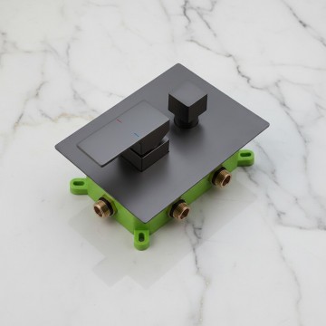 Gun metal stortdouche inbouw regendouche set 10