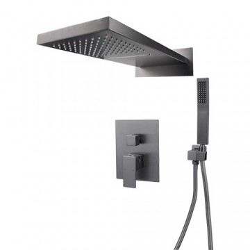 Gun metal stortdouche inbouw regendouche set 11