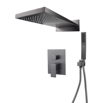 Gun metal stortdouche inbouw regendouche set 4