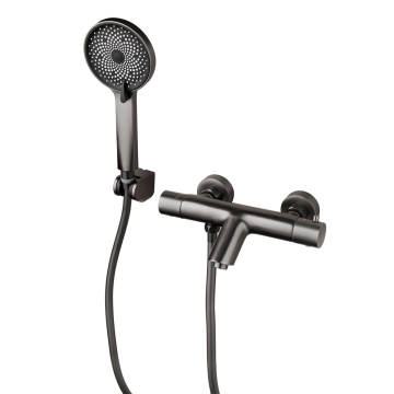 Gun metal thermostatische badkraan met handdouche gm21