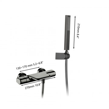 Gun metal thermostatische watervalbadkraan 3