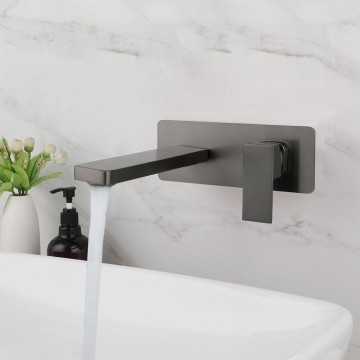 Gun metal wandkraan