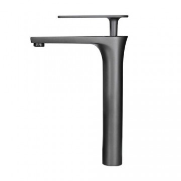 Gun metal wastafelkraan hoog model