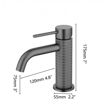 Gun metal wastfelkraan laag model moderne uitvoering 7
