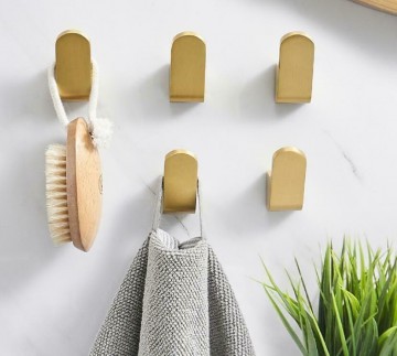 Haak voor badkamer mat goud
