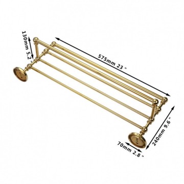 Handdoek rek voor badkamer goudkleurig