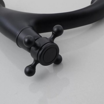 Hendel zwarte koud water kraan