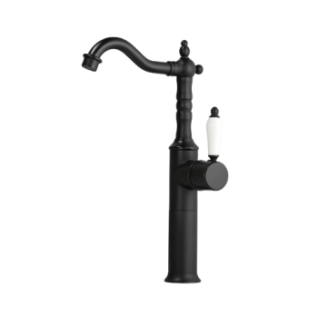 Hoge zwarte landelijke mengkraan