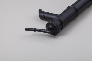 Nostalgische olie brons wastafel kraan met gehard glazen zwarte waskom