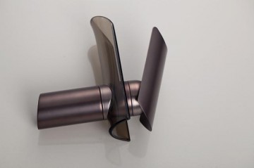 Vintage waterval kraan voor wastafel Olie brons met donker gekleurde glazen mond