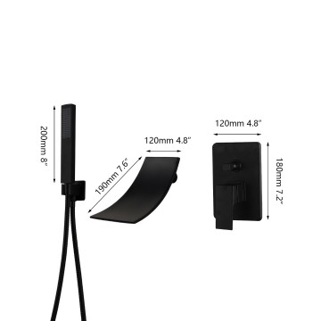 details zwarte inbouwkraan