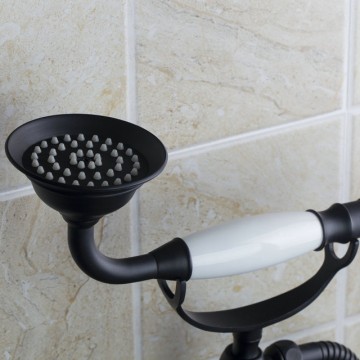 Nostalgische Oil bronzen / zwarte badkraan muurbevestiging inclusief handdouche