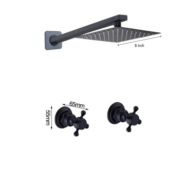 Inbouw douche mat zwart 0