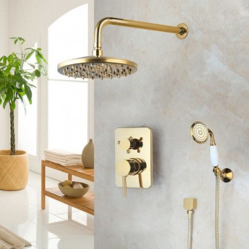 Inbouw douche set goud