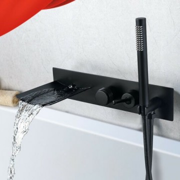 Inbouw luxe zwarte watervalkraan