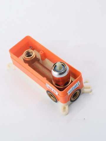 Inbouw unit gun metal muurkraan