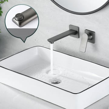 Inbouw wandkraan gun metal