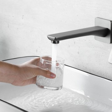 Inbouw wandkraan gunmetal