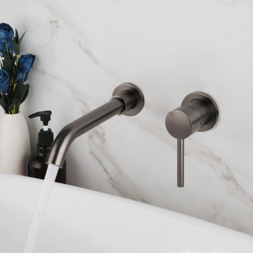 Inbouwkraan gun metal mengkraan